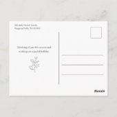 Modern Happy Holidays Thin Line Border 5-Photo Postkarte (Rückseite)