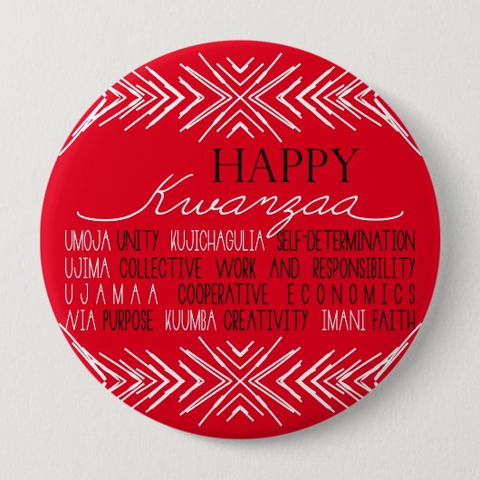 Modern Happy Kwanzaa Button (Vorderseite)