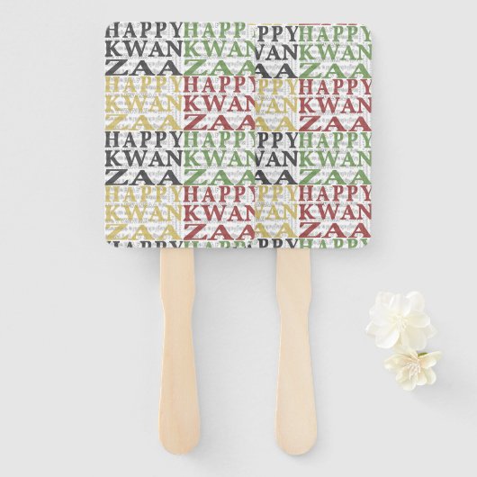 Modern Happy Kwanzaa Fächer (Vorne und Hinten)