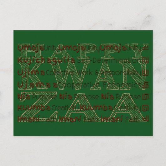 Modern Happy Kwanzaa Feiertagspostkarte (Vorderseite)