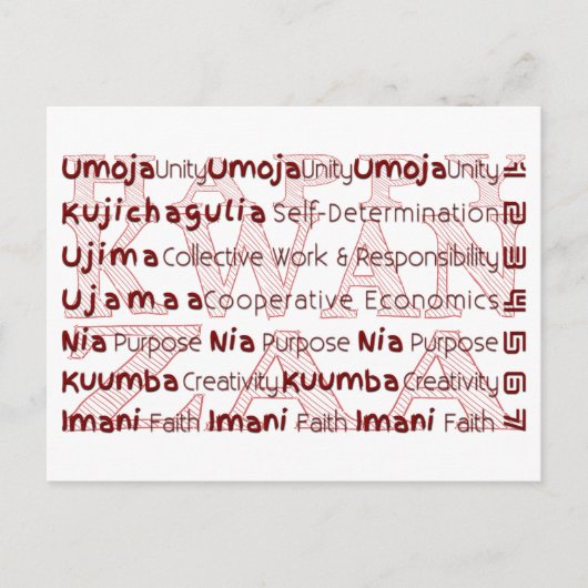 Modern Happy Kwanzaa Feiertagspostkarte (Vorderseite)