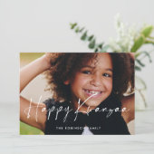 Modern Happy Kwanzaa Foto Feiertagskarte (Stehend Vorderseite)
