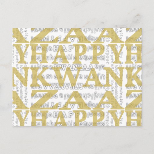 Modern Happy Kwanzaa Gold Postkarte (Vorderseite)