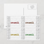 Modern Happy Kwanzaa Postkarte (Vorne/Hinten)