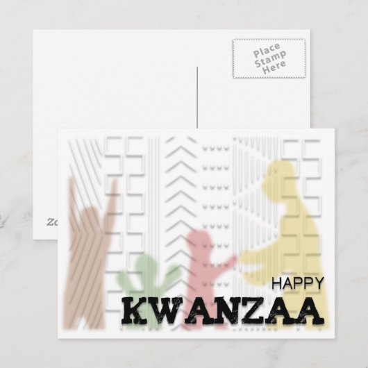 Modern Happy Kwanzaa Postkarte (Vorne/Hinten)