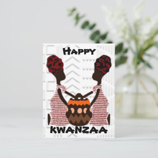 Modern Happy Kwanzaa Postkarte (Stehend Vorderseite)
