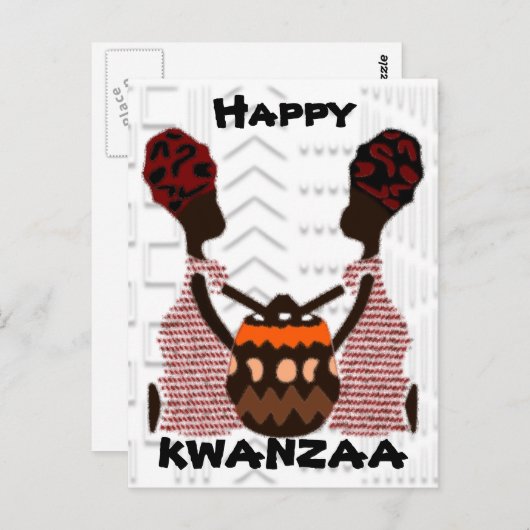 Modern Happy Kwanzaa Postkarte (Vorne/Hinten)