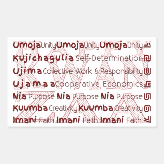 Modern Happy Kwanzaa Rechteckiger Aufkleber (Vorderseite)
