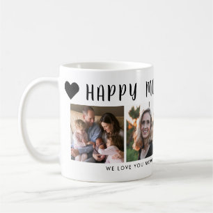 Modern Happy Mother's Day Mama Heart Foto Grid Kaffeetasse