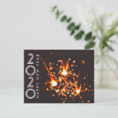 Modern Happy New Year 2020 Firework Sparkler Postkarte (Stehend Vorderseite)