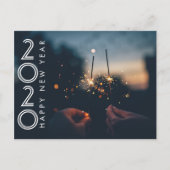 Modern Happy New Year 2020 Firework Sparklers Postkarte (Vorderseite)