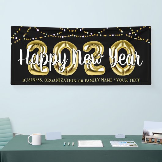 Modern HAPPY NEW YEAR 2020 String Lights Banner (Messe)