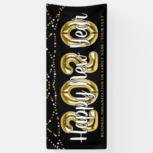 Modern HAPPY NEW YEAR 2020 String Lights Banner (Vertikal)