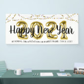 Modern HAPPY NEW YEAR 2021 Ballonnummern Banner (Messe)