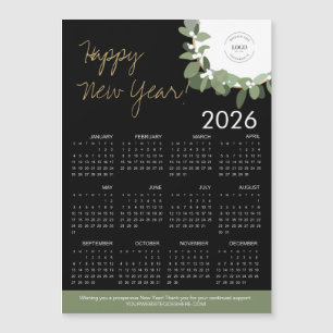 Modern Happy New Year 2025 Calendar Custom Logo Magnetkarte