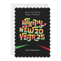 Modern Happy New Year 2025 farbenfroh Personalisie