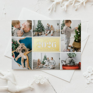 Modern Happy New Year 2025 Foto Collage Folien Feiertagskarte