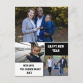Modern Happy New Year 3 Foto Collage Postkarte (Vorderseite)