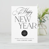 Modern Happy New Year Firmenlogo Feiertagskarte (Stehend Vorderseite)