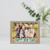 Modern Happy New Year Foto Kraft Postkarte (Stehend Vorderseite)