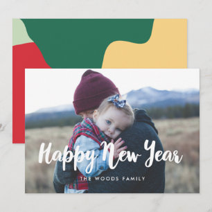 Modern Happy New Year Holiday Fotokarte Feiertagskarte