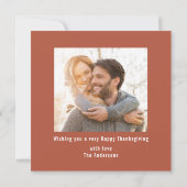 Modern Happy Thanksgiving Brush Script Foto Einladung (Rückseite)