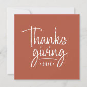 Modern Happy Thanksgiving Brush Script Foto Einladung (Vorderseite)