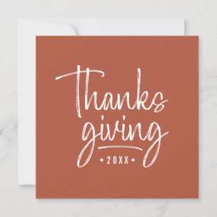 Modern Happy Thanksgiving Brush Script Foto Einladung