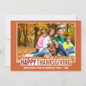 Modern Happy Thanksgiving Foto Feiertagskarte (Vorderseite)