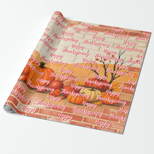 Modern Happy Thanksgiving Schöner Fall Geschenkpapier (Ungerollt)