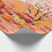 Modern Happy Thanksgiving Schöner Fall Geschenkpapier (Ecke)