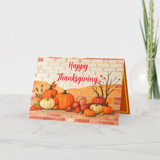 Modern Happy Thanksgiving Schöner Fall Karte (Vorderseite)