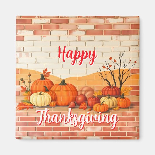 Modern Happy Thanksgiving Schöner Fall Magnet (Vorne)