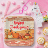 Modern Happy Thanksgiving Schöner Fall Pappteller (Party)