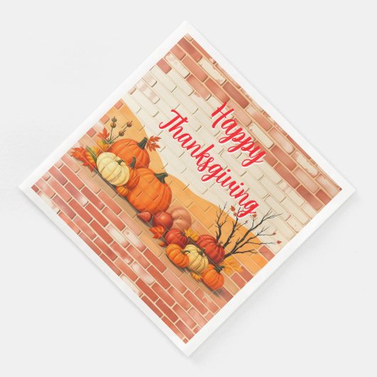 Modern Happy Thanksgiving Schöner Fall Serviette (Ecke)