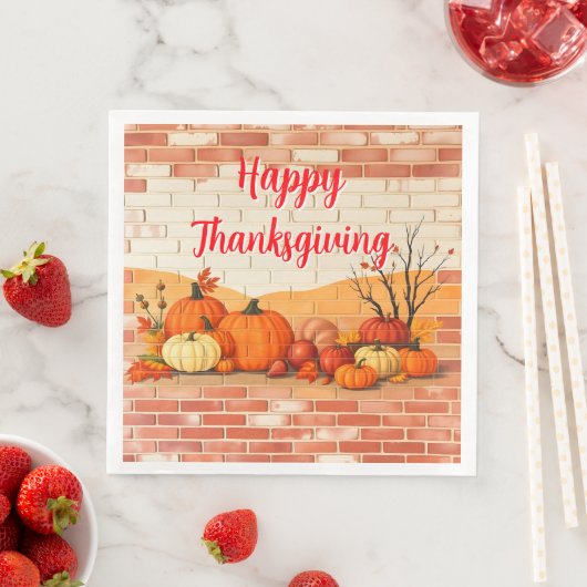 Modern Happy Thanksgiving Schöner Fall Serviette (Beispiel)