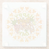Modern Happy Thanksgiving Seamless Foliage Mandala Glasuntersetzer (Rückseite)