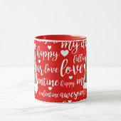 Modern Happy Valentines Day Script Couple Photo  Tasse (Zentrum)