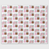 Modern Happy Valentines Day with One square Photo Geschenkpapier (Flach)