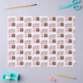 Modern Happy Valentines Day with One square Photo Seidenpapier (Basteln)