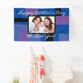 Modern Happy Vatertag Blau 1 Foto Custom Banner (Insitu)