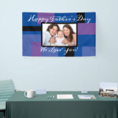 Modern Happy Vatertag Blau 1 Foto Custom Banner (Messeveranstaltung)