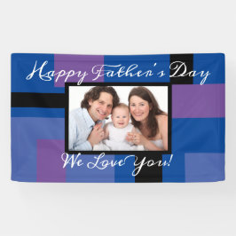Modern Happy Vatertag Blau 1 Foto Custom Banner