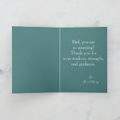 Modern Happy Vatertag Bluish Green Foto Karte (Innenseite)