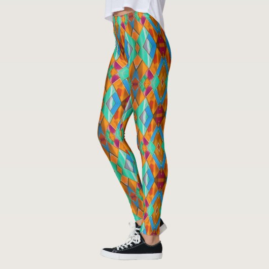 Modern Harlequin Diamonds - hell kühl farbig Leggings (Links)