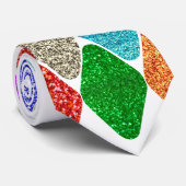 Modern Harlequin Pattern Sparkly Mardi Gras Krawatte (Gerollt)