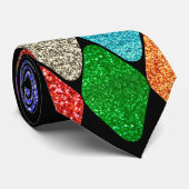 Modern Harlequin Pattern Sparkly Mardi Gras  Krawatte (Gerollt)