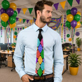 Modern Harlequin Pattern Sparkly Mardi Gras  Krawatte