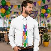 Modern Harlequin Pattern Sparkly Mardi Gras  Krawatte