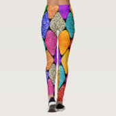 Modern Harlequin Pattern Sparkly Mardi Gras  Leggings (Rückseite)